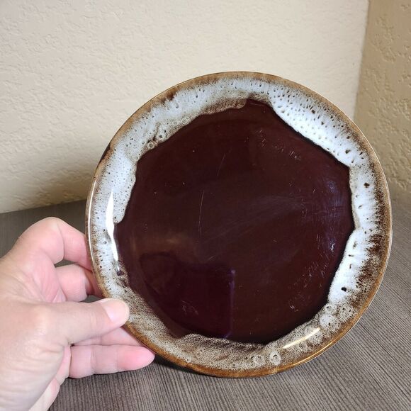 Vintage 60-70s Old Hickory Drip Glaze Ovenware Plates Nasco Product Japan 7 Inch - Picture 6 of 10